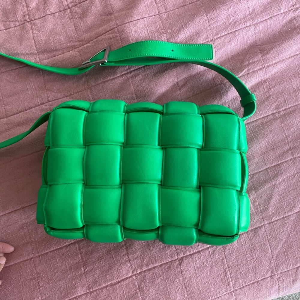 New green Napa maxi bag